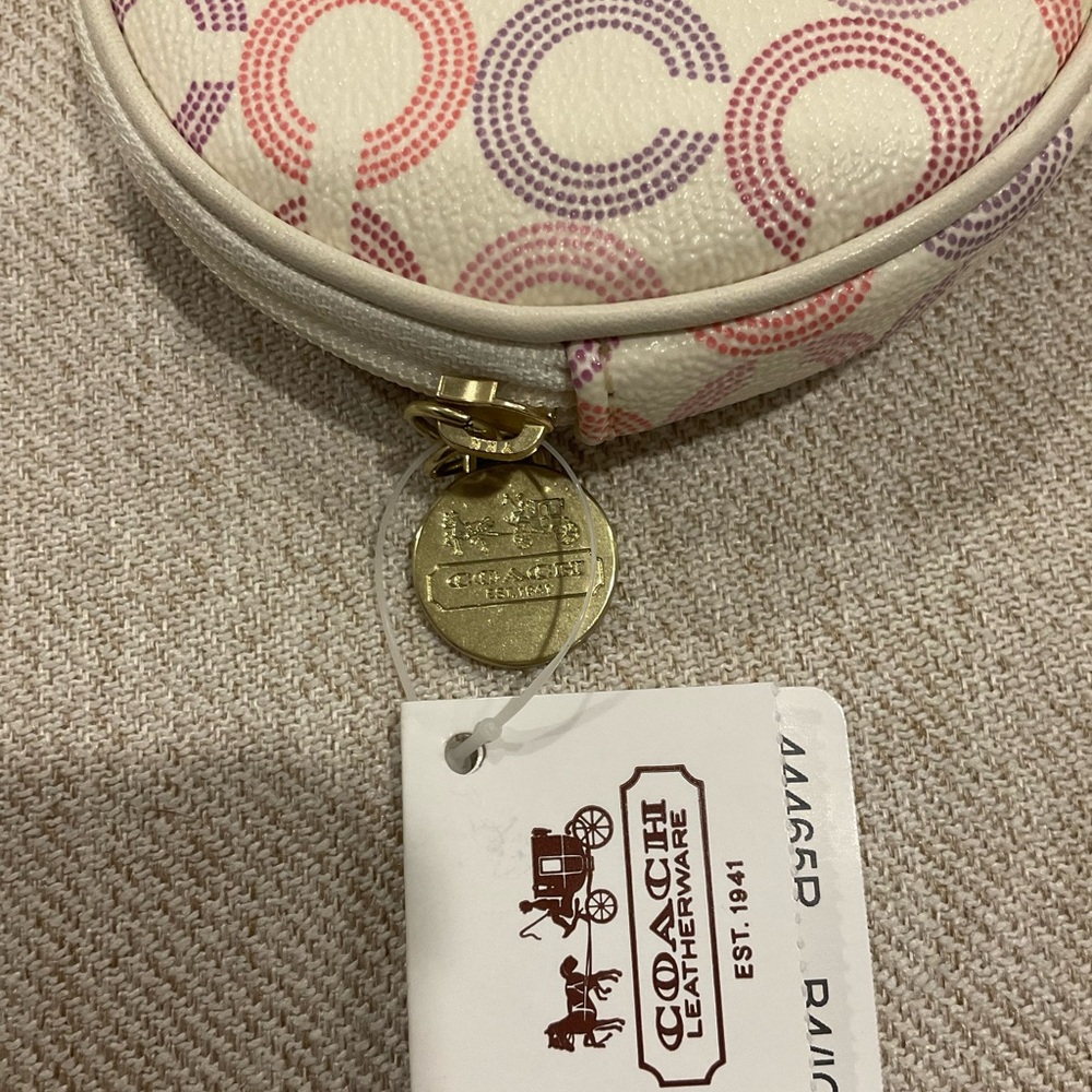 Coach Cream and Pink Patterned Coin Pouch - Picture 2 of 3